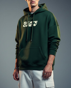 เสื้อฮู้ดดี้โอเวอร์ไซส์แบบสั่งทำพิเศษสำหรับผู้ชาย พิมพ์ลายกราฟิกหลากสีแบบ OEM ผ้าฟลีซเนื้อหนา 480 GSM พิมพ์ลายด้วยเทคนิค Rubber Screen Printing - Product Image 6