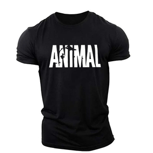 <b>Animal</b> Letter Print <b>Men's</b> Regular Fit Short Sleeve O-Neck Soft T-Shirt Casual Jersey Cotton Breathable Normcore/Minimalist - Product Image 3