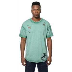 เสื้อยืดวินเทจผู้ชาย ผ้าฝ้าย 100% แขนสั้น ทรงหลวม สไตล์ลำลอง สตรีทแวร์ ขาดๆ บริเวณไหล่ - Product Image 5