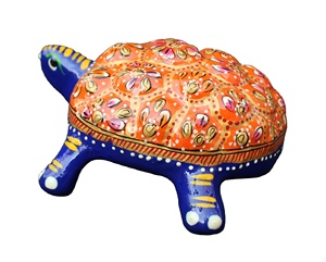 งานฝีมือโลหะนิรมลา งานฝีมือมีนาคารี รูปปั้นเต่า งานเคลือบมือทำ งานฝีมือเคลือบเงา งานเฟิงสุ่ย รูปปั้นกัชวา เสริมสิริมงคล - Product Image 3