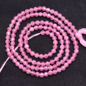 Cuentas de turmalina AAA de 2mm-3mm microfacetadas en forma de rondel, turmalina rosa natural, piedra semipreciosa, cuentas sueltas para la fabricación de joyería. - Product Image 3