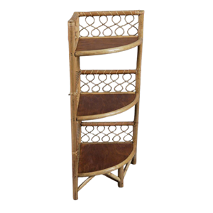 Vintage Eco-Friendly Rattan Corner Bookcase Handwoven Bamboo Wicker <b>Shelf</b> <b>Unit</b> <b>Display</b> Cabinet Vietnam Wholesale Furniture - Product Image 2