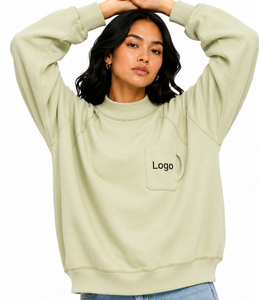 Sudadera Oversize de Felpa con Cuello Alto, Estilo Urbano Relajado, de Algodón Suave, Jersey Casual Elevado con Cuello Alto - Product Image 4