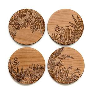 Sous-verres décoratifs en bois imprimés pour la cuisine, sous-verres en bois personnalisés avec logo et impression - Product Image 4