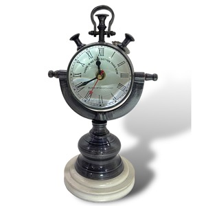 Decorative Art Deco Metal Silent Quartz Analog Needle Display <b>Desk</b> and Table <b>Clock</b> for Home and Office Decor - Product Image 1