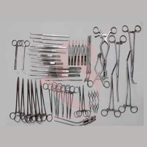 Ensemble d'instruments de chirurgie vasculaire manuels en acier inoxydable BISONS, 52 pièces |   Kit médical chirurgical cardiovasculaire - Product Image 1