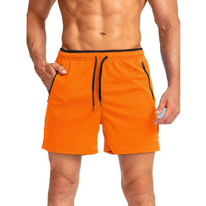 Shorts de bain pour hommes, couleur olive unie, séchage rapide, taille élastique, logo sur le devant, poches, décontractés, pour la gym et l'entraînement, service OEM - Product Image 4
