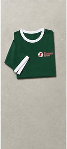 Camiseta Deportiva de Manga Corta Verde para Hombre, Corte Regular, Cuello Redondo, Informal, con Ribete en Contraste, Logotipo Estampado en la Parte Delantera, Transpirable, de Poliéster - Product Image 3