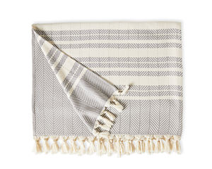 Plaid en coton tissé style bohème avec pompons – Couverture décorative pour canapé, textile de maison en coton personnalisable en gros - Product Image 2