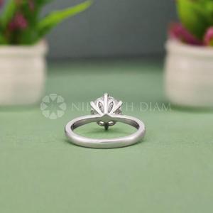Elegant Design Round Cut <b>Fine</b> Diamond Jewelry Lab Created Diamond <b>Ring</b> in White Gold Diamond <b>Ring</b> for Women's - Product Image 2