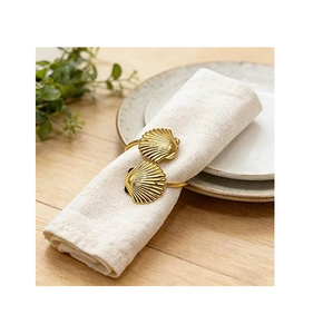 Customizable Modern Classic Brass Napkin <b>Ring</b> Sea Shell Design hot Sale Custom Logo for Parties Weddings Napkin <b>Ring</b> - Product Image 1