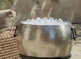 Zuverlässiger Hersteller Traditioneller Metall-Eiskübel für Kulturbars im gehämmerten Design mit Ringgriffen - Product Image 3