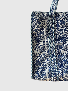 Sac fourre-tout en coton à motif floral avec design à panneaux, ouverture supérieure, style bohème, pour le shopping en toutes saisons - Product Image 4