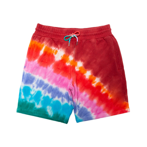 Shorts casuales de cintura elástica de alta calidad para hombre, con estampado tie-dye, bolsillos laterales, transpirables, de secado rápido, de lona, para adultos. - Product Image 1