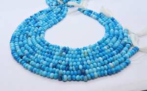 Perles en opale bleu ardoise à pois, forme ronde, 6-7 mm, opale bleu ciel, opale bleu dégradé, pour la création de bijoux - Product Image 4