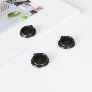 High Quality Zinc Alloy Ring Pull Handle <b>Vintage</b> Round Cabinet Knob for Kitchen Nightstand <b>Bathroom</b> Furniture Drawer Decor - Product Image 3
