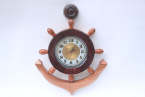 Horloge murale ancre maritime en bois peint/charme nautique intemporel pour la décoration de la maison et du bureau tenture murale - Product Image 5