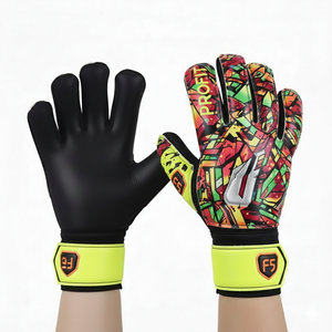 Gants de gardien de but professionnels personnalisés, hautement protecteurs, à doigts entiers, antidérapants, respirants, en cuir, de haute qualité, pour le football - Product Image 4