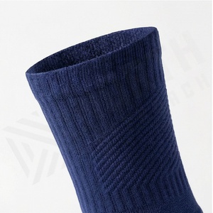 Crew <b>Socks</b> Solid Blue Breathable Polyester Spandex <b>Running</b> <b>Socks</b> for Adults Spring Season Athletic Wear - Product Image 4