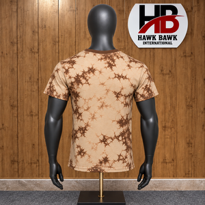 T-shirt à manches courtes pour homme, tie-dye, couleur personnalisée, t-shirt décontracté, col rond, coupe classique, t-shirt en tricot décontracté avec motif, logo sur le devant - Product Image 2