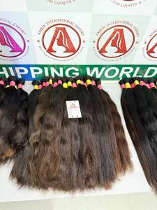 South Indian Remy Hair Extensions 100% Virgin Natural Color Light/Dark <b>Brown</b> Silky Straight Wave Glueless Double Drawn Baby Long - Product Image 5