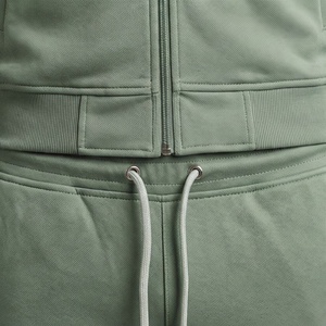 Survêtement vert pour homme, fermeture éclair intégrale, col montant, vêtements de sport décontractés avec poches latérales, matière respirante en polyester et coton, pour l'automne - Product Image 5