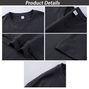 Diseño de logotipo personalizado impreso bajo demanda, camiseta lisa de cuello redondo para hombre, de algodón 100% de alta calidad, suave y pesado, 220 g. - Product Image 3