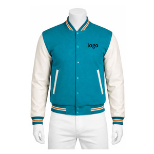 Men varsity <b>jacket</b> Shoulder Cotton breathable fabric long sleeve design stand collar button custom logo printing varsity <b>jacket</b> - Product Image 1