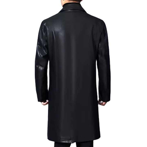 Manteau de luxe noir pour homme ARTISAN IMPEX à manches longues en fourrure de raton laveur, col montant, fermeture simple boutonnage - Product Image 3
