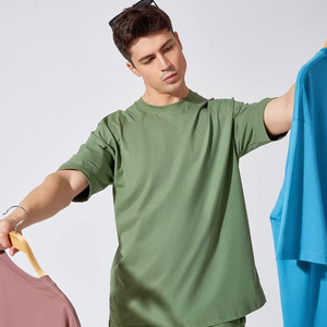 New Fashion Summer Men's Casual 2-Piece 100% Cotton Solid Pattern Quick Dry Breathable T-Shirt and Shorts <b>Set</b> - Product Image 6
