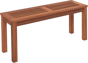 Minh Phuoc Furniture Modern Acacia <b>Wood</b> & Metal Eco-Friendly Outdoor Patio <b>Bench</b> for 2 Backless - Product Image 4