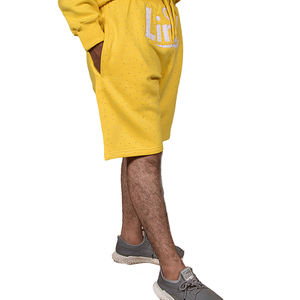 Pantalones Cortos de Algodón para Hombre con Apliques de Diamantes de Imitación, Cintura Elástica con Cordón, Estilo Casual Holgado para Verano - Product Image 2