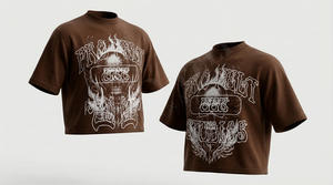 T-shirt personnalisé de qualité supérieure pour hommes, taille plus, imprimé DTG, design personnalisé, confortable, respirant, coupe ample, style streetwear - Product Image 2