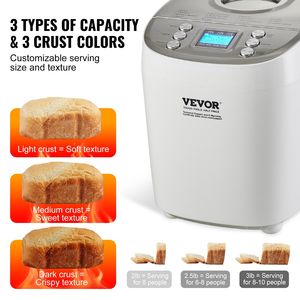Piattaforma per pane programmabile digitale 15-in-1 padella in ceramica antiaderente Capacità di pasta 3 libbre pane integrale senza glutine con 3 pagnotta - Product Image 3