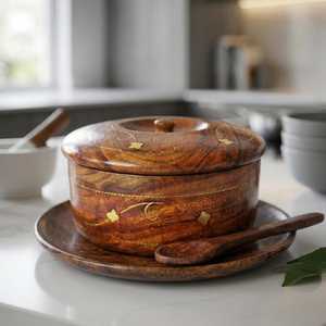 ภาชนะไม้แบบกำหนดเองสำหรับเสิร์ฟอาหารร้อน - Product Image 1