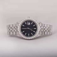 Montre de luxe en acier inoxydable de qualité supérieure avec quartz et diamants moissanite pour homme, finition longue durée, usage quotidien, prix d'usine