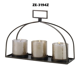 Support à bougie en métal fait main de qualité supérieure avec un attrait artistique et luxueux contemporain, support à bougie en bambou contemporain à effet flottant - Product Image 2