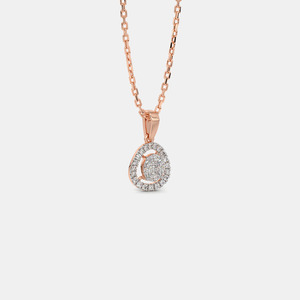 Collar con Colgante de Diamante Cultivado en Laboratorio con Halo e Inicial U en Oro Rosa de 14K - Product Image 5