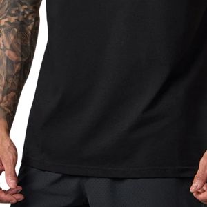 Camiseta Deportiva sin Mangas para Hombre, Negra, Cuello Redondo, Algodón, Logotipo Estampado, para Gimnasio, Entrenamiento, Fitness, Ropa Deportiva - Product Image 6