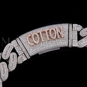 สร้อยคอเงินแท้ 925 คุณภาพส่งออก ดีไซน์ Cuban Link สำหรับผู้ชายและผู้หญิง สไตล์ฮิปฮอป สตรีทแวร์ ประดับเพชรหรูหรา แฟชั่นเครื่องประดับ ของขวัญ ลดราคา - Product Image 2