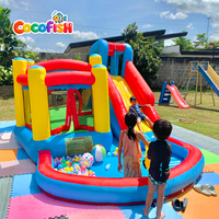Château gonflable pour tout-petits en tissu Oxford COCOFISH, aire de jeux aquatique, maison de rebond pour enfants, château gonflable pour la maison et le jardin