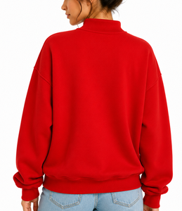 Sweat-shirt essentiel pour femme à col montant, coupe oversize, décontracté, avec logo frontal, en coton, pull confortable, style streetwear - Product Image 4
