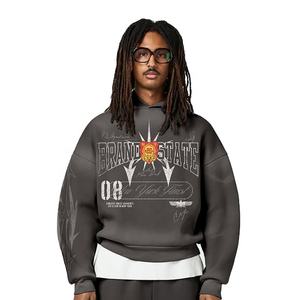 ชุดวอร์มแฟชั่นโอเวอร์ไซส์สำหรับผู้ชาย, ใหม่ชุดวอร์มผ้าฝ้าย100% กางเกงวอร์มกางเกงขาบานหนาชุดวอร์มเป็นมิตรกับสิ่งแวดล้อม - Product Image 3