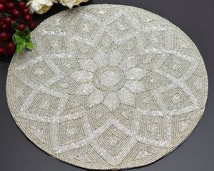 Luxury Handmade <b>Beaded</b> <b>Placemats</b> Stylish Embroidered Table Mats for Dining Table Home Decor Restaurant Hotel and Events - Product Image 4