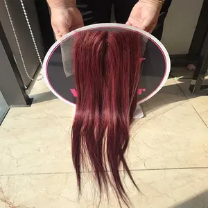 Vinho vermelho, cabelo reto natural cabelo vietnamita virgem com laço encerramento 100 cabelo virgem para mulheres negras Fedex HEN tempo