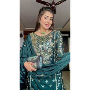 Top de fiesta para mujer de diseñador-Conjunto Plazzo y Dupatta - Product Image 1