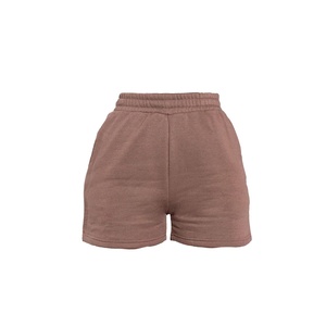 Shorts de sport décontractés pour femmes avec logo personnalisé, taille élastique, couleur unie - Product Image 1