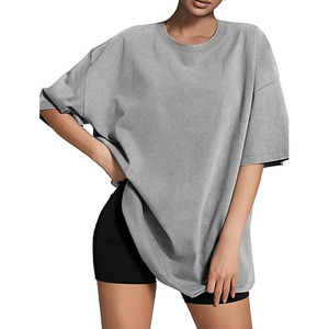 เสื้อยืดคอกลมสีพื้นสไตล์ลำลอง ยูนิเซ็กซ์ แขนสั้น ผ้าฝ้าย 100% รักษ์โลก ทรงโอเวอร์ไซส์ สีดำล้าง - Product Image 1