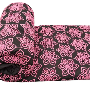 Tissu en coton noir brodé de fleurs, très demandé, respirant et léger, pour la collection de vêtements et de robes tendance pour filles et femmes - Product Image 1