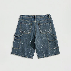 2025 Latest Selling High Quality Vintage <b>Men</b> Denim Shorts Slim Fit Quick Dry Breathable Elastic Waist Mid Rise Casual Solid 100% - Product Image 2